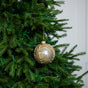 5" Gold Glitter Beaded Glass Ball Ornament