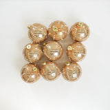5" Gold Glitter Beaded Glass Ball Ornament