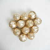3" Gold & Cream Glass Ball Ornament Assorted