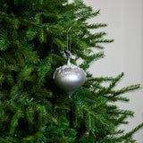 4" Silver Beaded Glass Onion Ornament