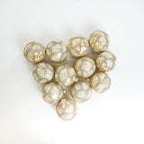 4" Gold & Silver Glitter Glass Ball Ornament