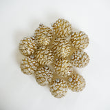 4" Gold Frosted Sequin Pinecone Glass Ornament