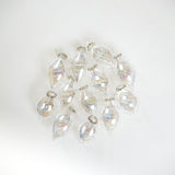 6" Clear Iridescent Beaded Glass Finial Ornament