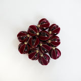 4" Burgundy Velvet Glass Ball Ornament