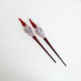 16" Red Multi Sequin Glass Finial Ornament