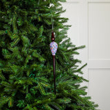 16" Red Multi Sequin Glass Finial Ornament