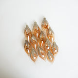 5" Clear Gold Glitter Glass Finial Ornament