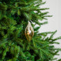 5" Clear Gold Glitter Glass Finial Ornament