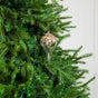 10" Clear Iridescent Gold Sequin Glass Finial Ornament