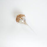 10" Clear Iridescent Gold Sequin Glass Finial Ornament