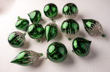 4" Shiny Green Glass Assorted Ornament