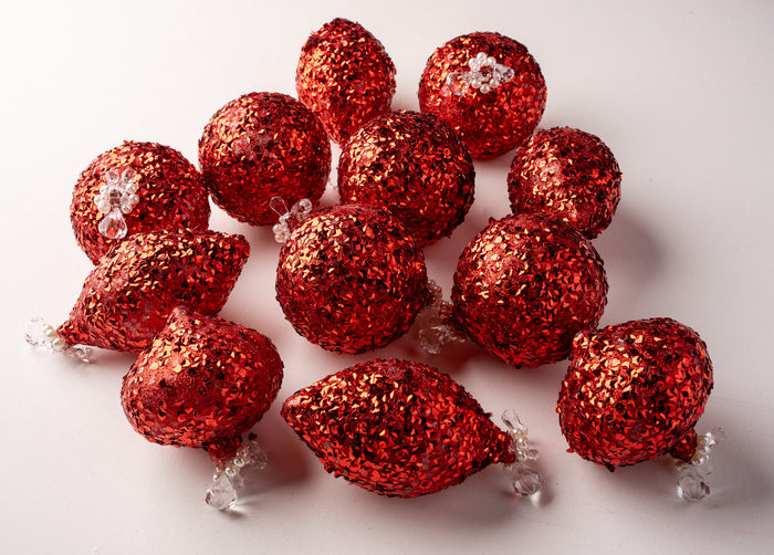 4" Silver Glitter Decorated 3 Assorted Ornament