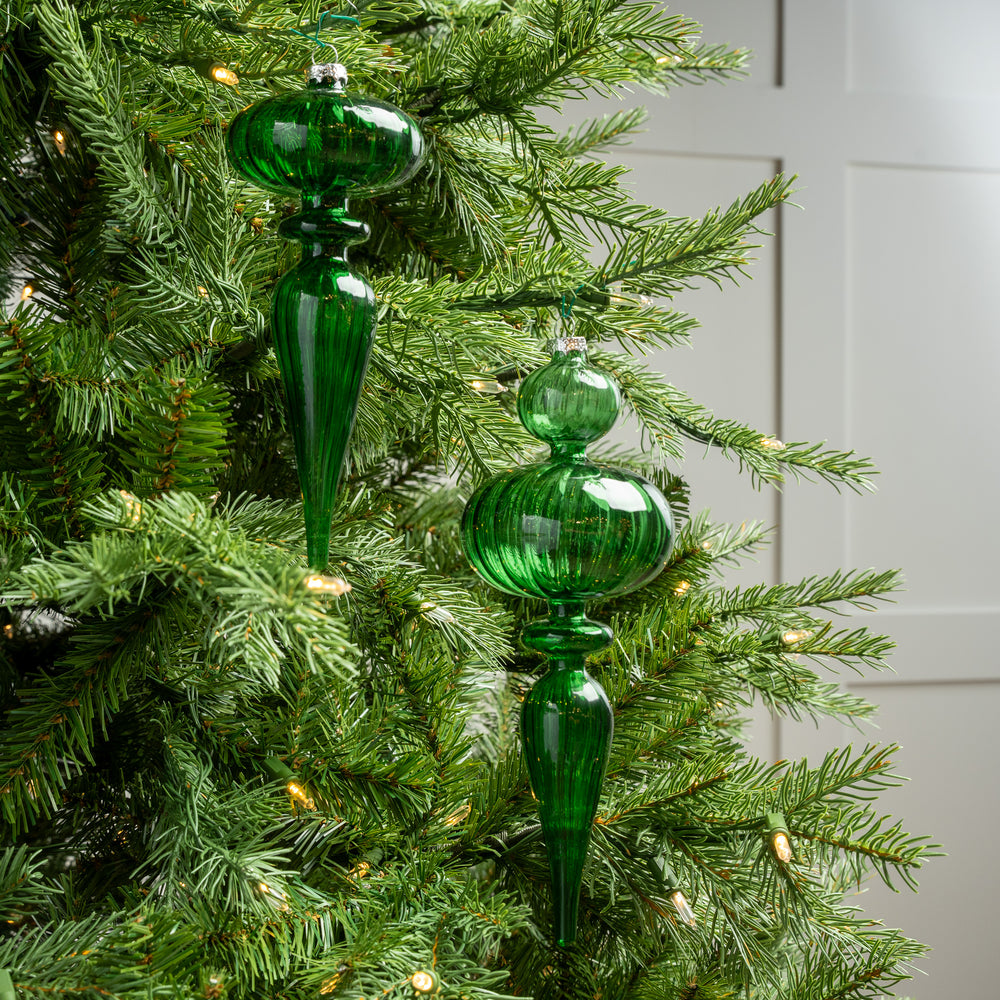 10" Green Finial Assorted Ornament