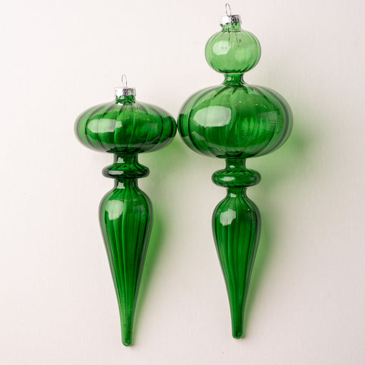 10" Green Finial Assorted Ornament