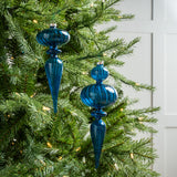 10" Blue Finial Assorted Ornament
