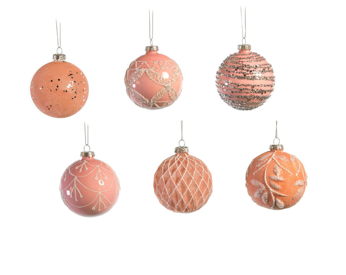 3" Pink Decorative Assorted Glass Ornament