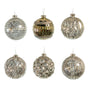 4" Pewter Glass Ball Assorted Ornament