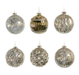 4" Pewter Glass Ball Assorted Ornament
