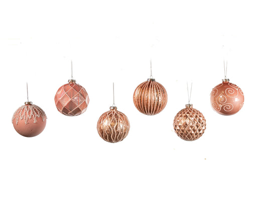 4" Pink Glass Ball Assorted Ornament