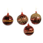4" Red & Gold with Glitter Assorted Glass Ornament