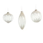 4" Crystal White Beaded Assorted Ornament