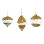 4" Crystal Gold Beaded Assorted Ornament