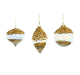 4" Crystal Gold Beaded Assorted Ornament