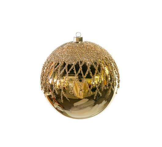 8" Glitter Lattice Glass Ball Ornament