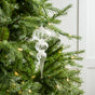 8" Finial Crystal With Glitter Glass Ornament