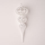 8" Finial Crystal With Glitter Glass Ornament