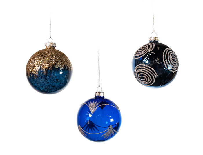 3" Midnight Blue Assorted Ornament