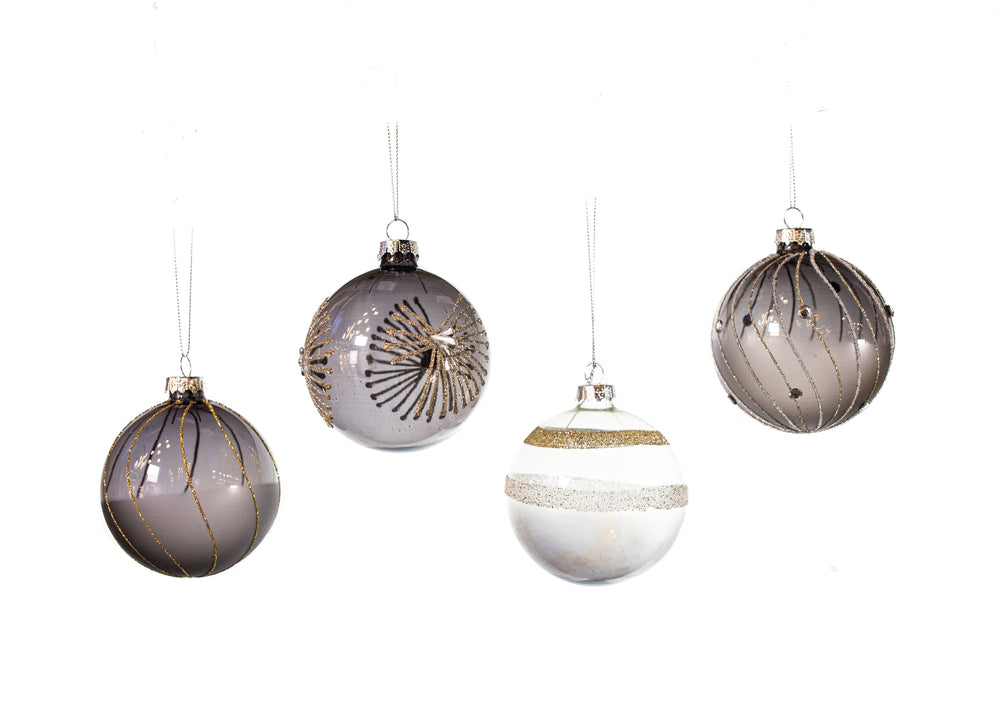 3" Night Blue Decorative Glass Ornament Assorted