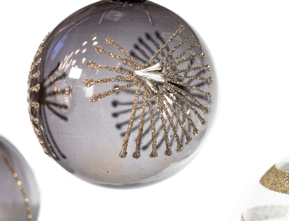 3" Night Blue Decorative Glass Ornament Assorted