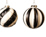 3" Black & White Assorted Glass Ornament
