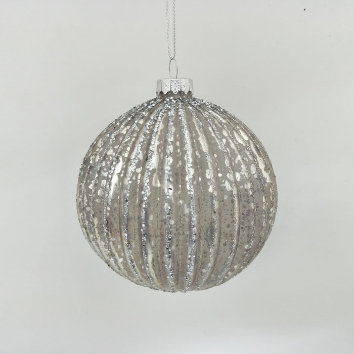 4" Silver Glittered Assorted Ornament