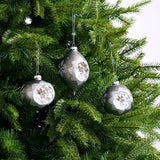 3-5" Retro Silver Assorted Glass Ornament