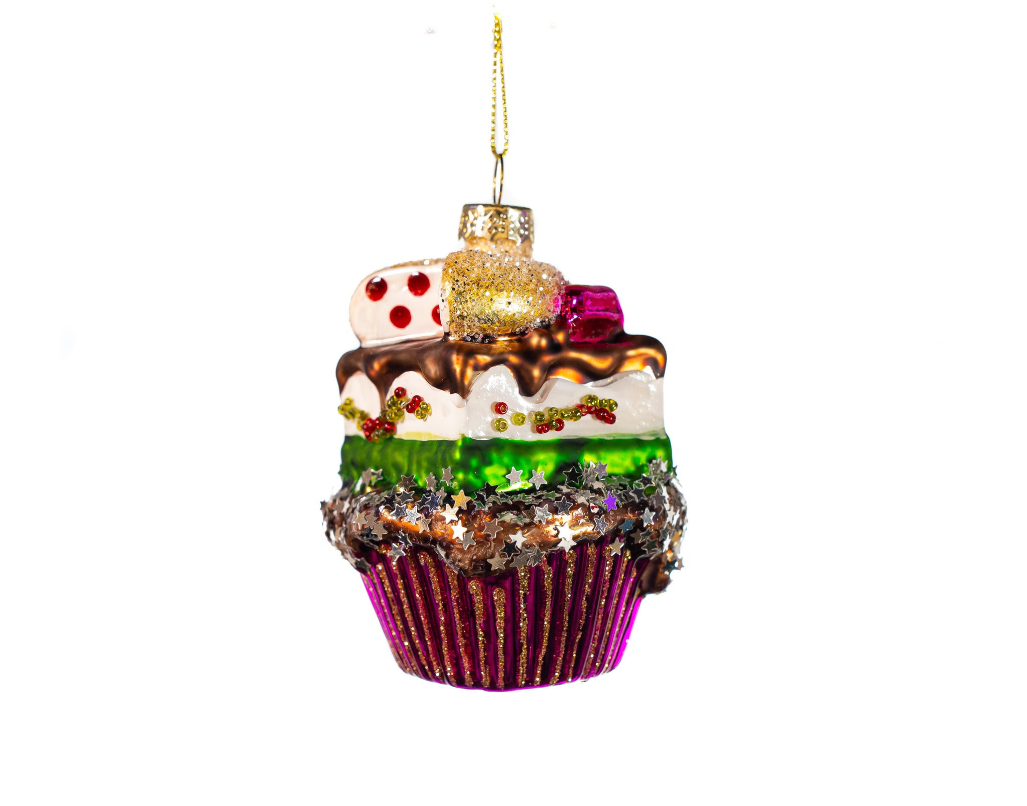 4" Layered Cupcake Assorted Ornament