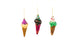 6" Multi Color Ice Cream Cones Assorted Glass Ornament