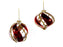 4" Red & Gold Striped Glass Assorted Ornament
