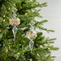 9" Clear Gold Glitter Finial Assorted Ornament