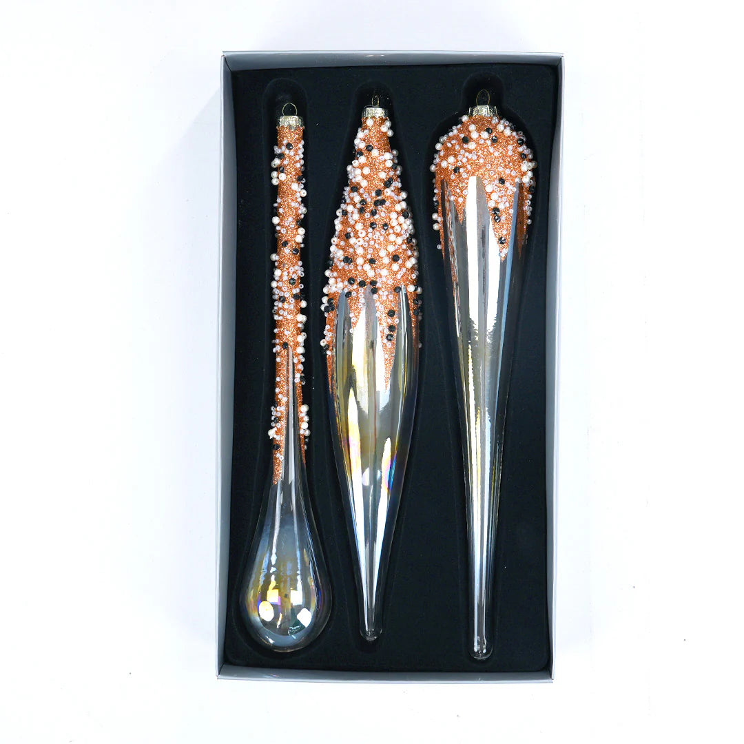 12" Cellini Beaded Clear Finial Assorted