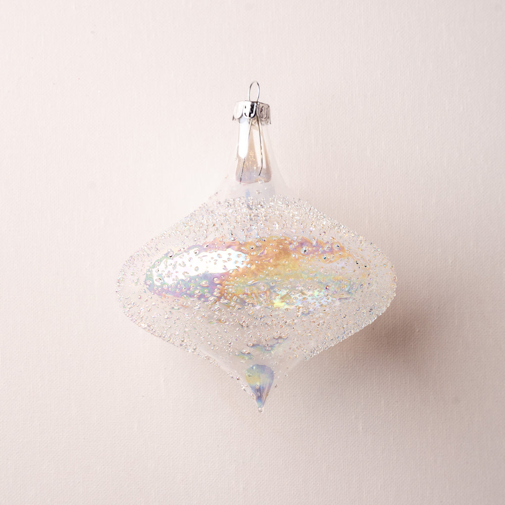 5" Iridescent Glass Beaded Finial Ornament