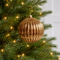 6" Gold Glitter Glass Ball Ornament