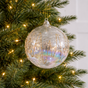 6" Iridescent Gold Glitter Glass Ball Ornament