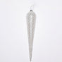 14" White Glitter Glass Finial Ornament