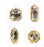 4" - 5" Champagne Glitter Jewel Ornament Assorted