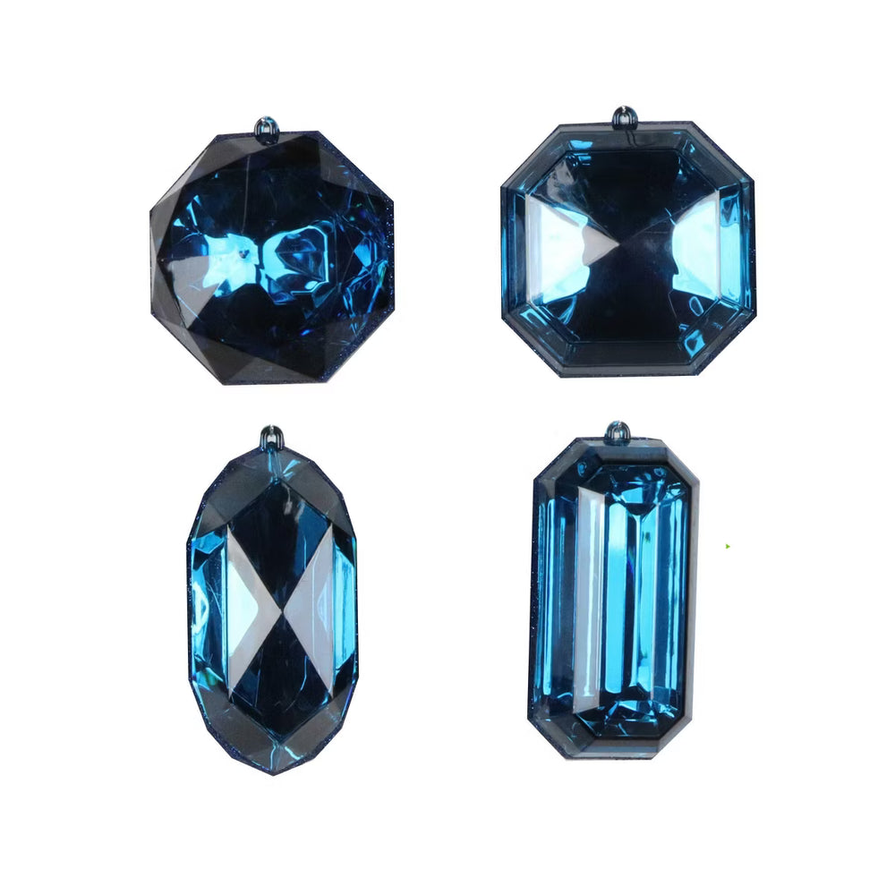 4"- 5" Sapphire Acrylic Gems Assorted Ornament