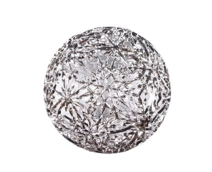 8" Silver Shiny Snowflake Ball Ornament