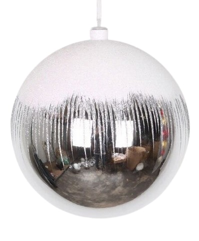 150MM White Silver Glitter Ball
