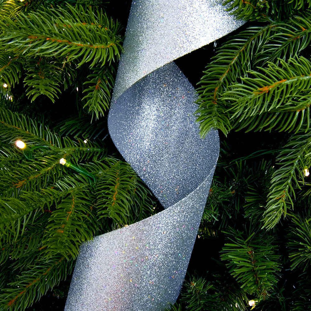 32" Silver Glitter Finial Swirl Ornament
